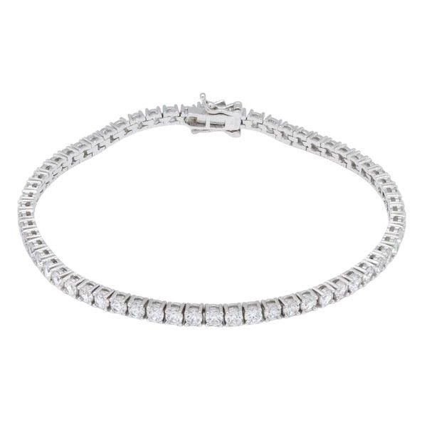 King Ice 4mm Tennis Bracelet - White Gold - WHITE GOLD